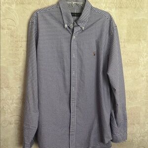 Ralph Lauren Purple Casual Button Down Shirt with Classic Style